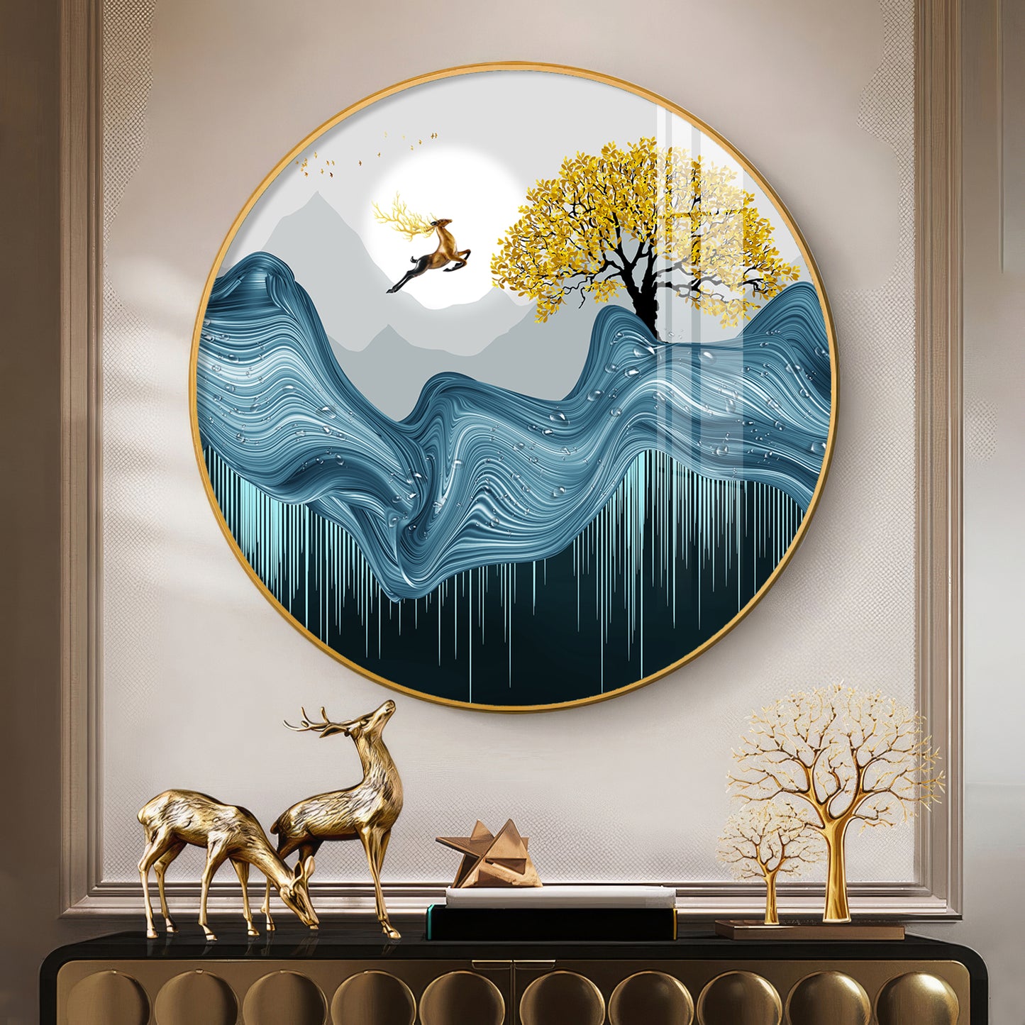 Echoes Of Nature Premium Acrylic Round Wall Art