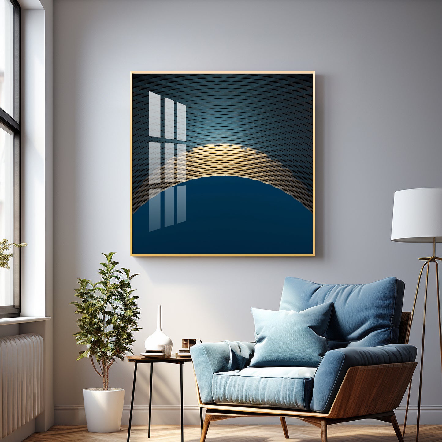 Between The Blues Premium Acrylic Square Wall Art