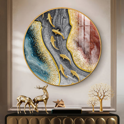 Oceanic Embrace Premium Acrylic Round Wall Art