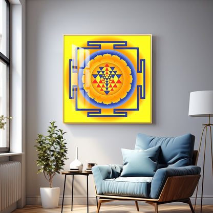 Laxmi Shri Yantra Premium Acrylic Square Wall Art