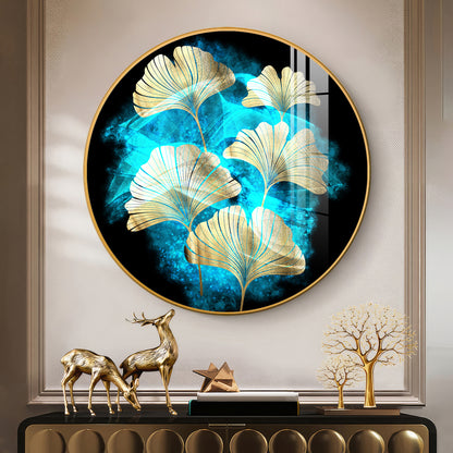 Leaf Medley Premium Acrylic Round Wall Art