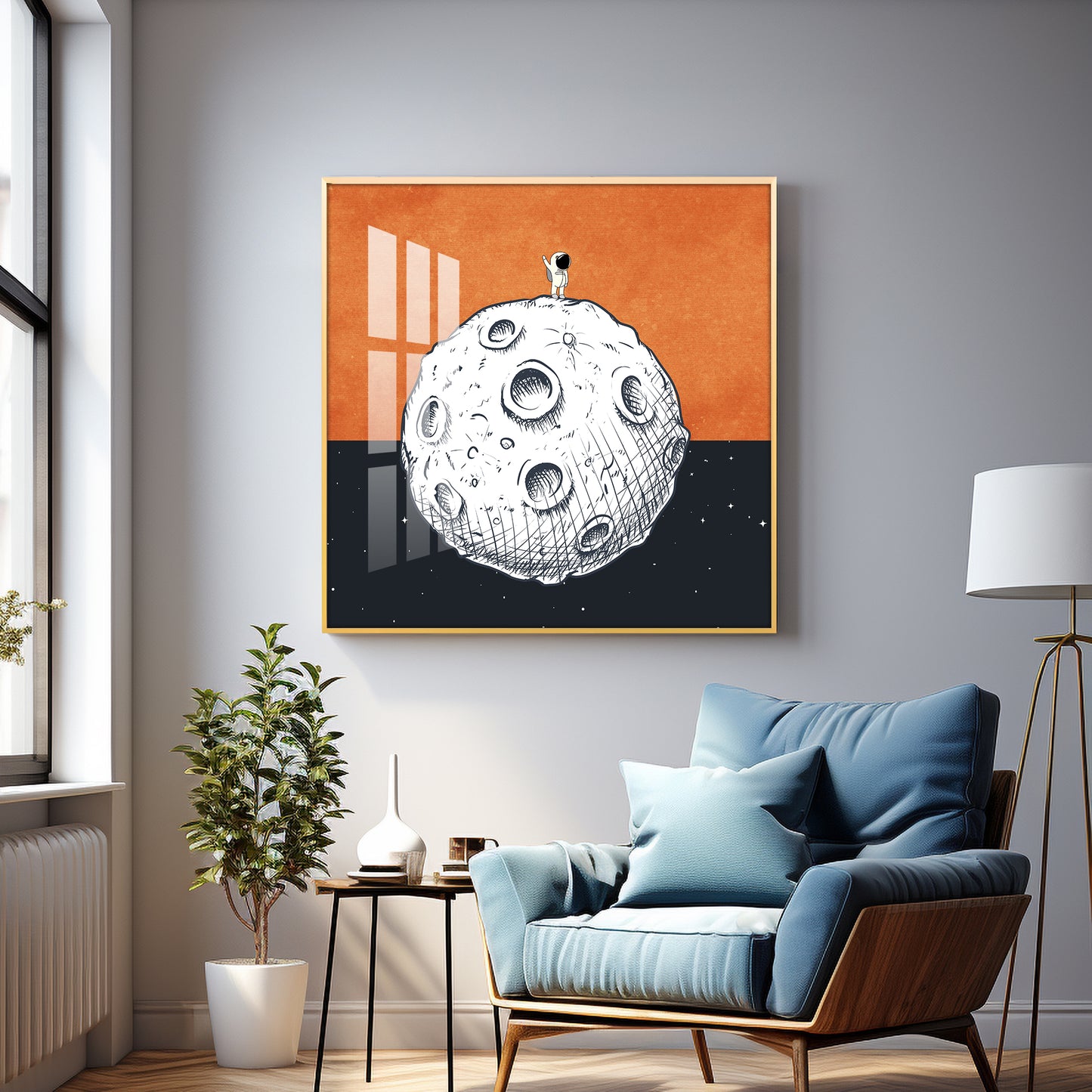 Conquering The Moon Premium Acrylic Square Wall Art