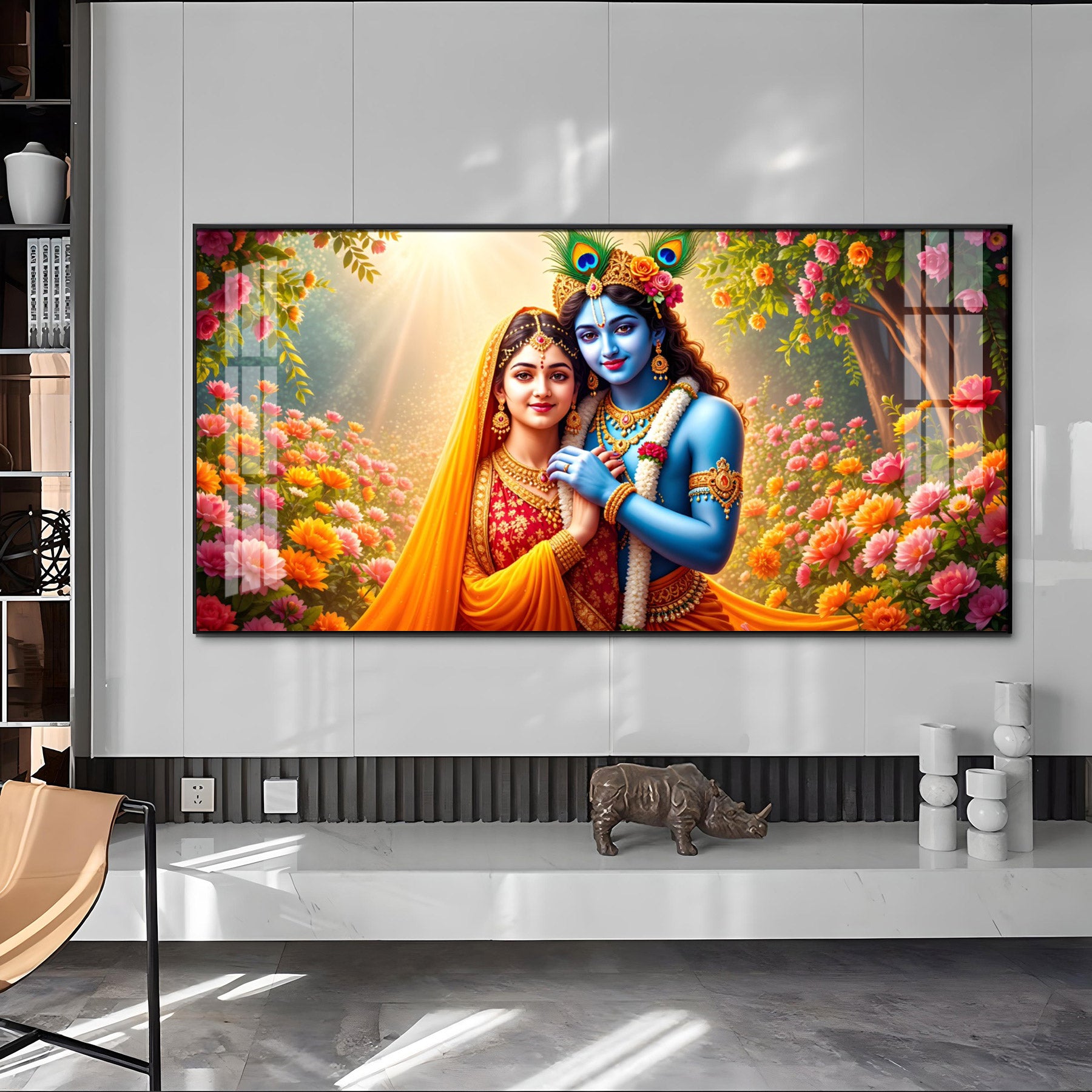 Radha Krishna Boundless Bhakti Premium Acrylic Horizontal Wall Art