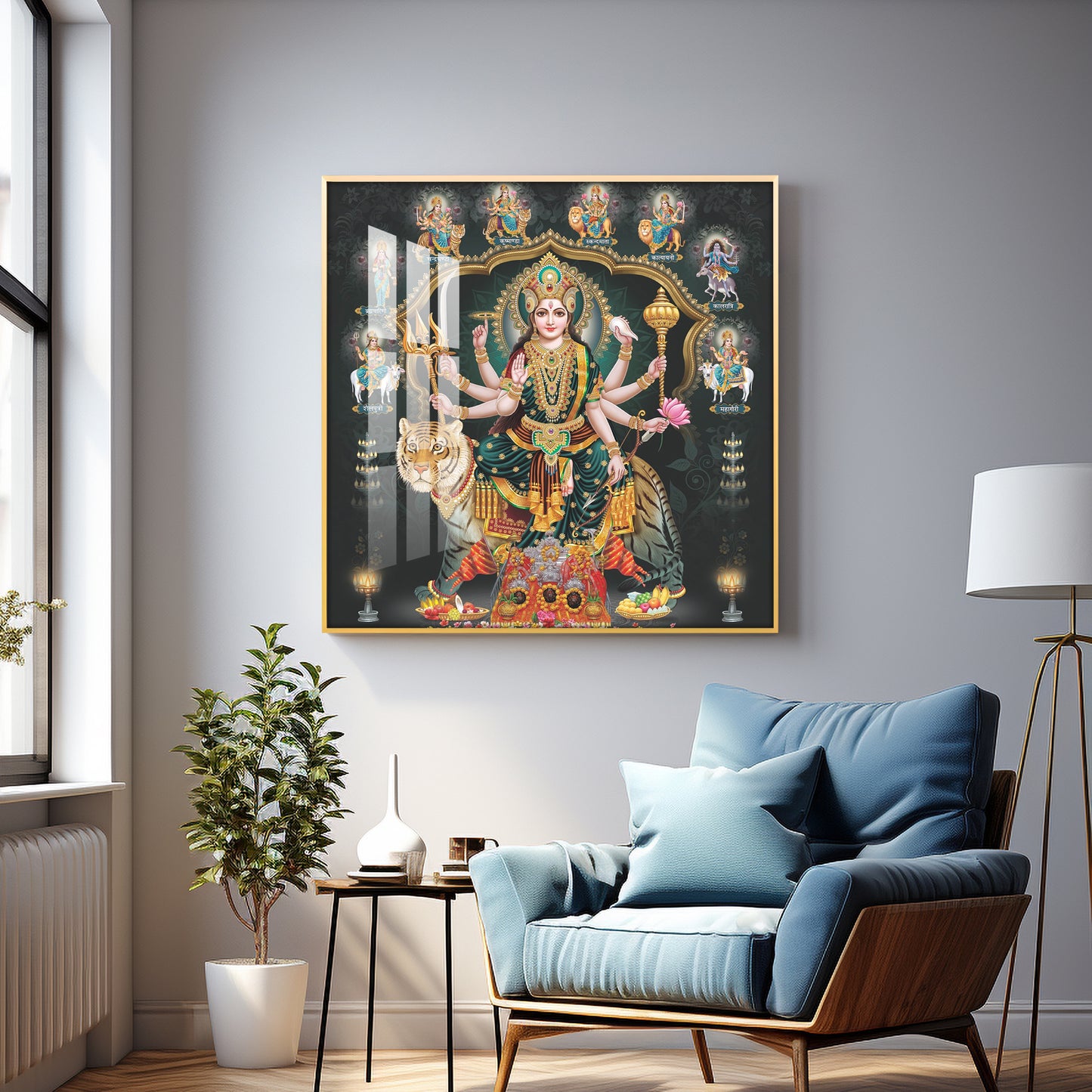 Hindu Goddess Premium Acrylic Square Wall Art