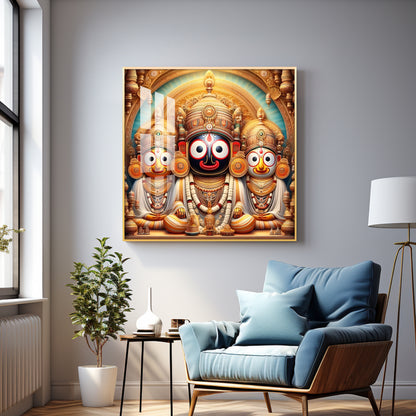 Celestial Harmony of Lord Jagannath Premium Acrylic Square Wall Art