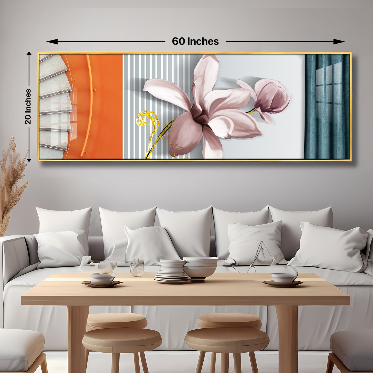 Happy Flowers Premium Acrylic Horizontal Wall Art