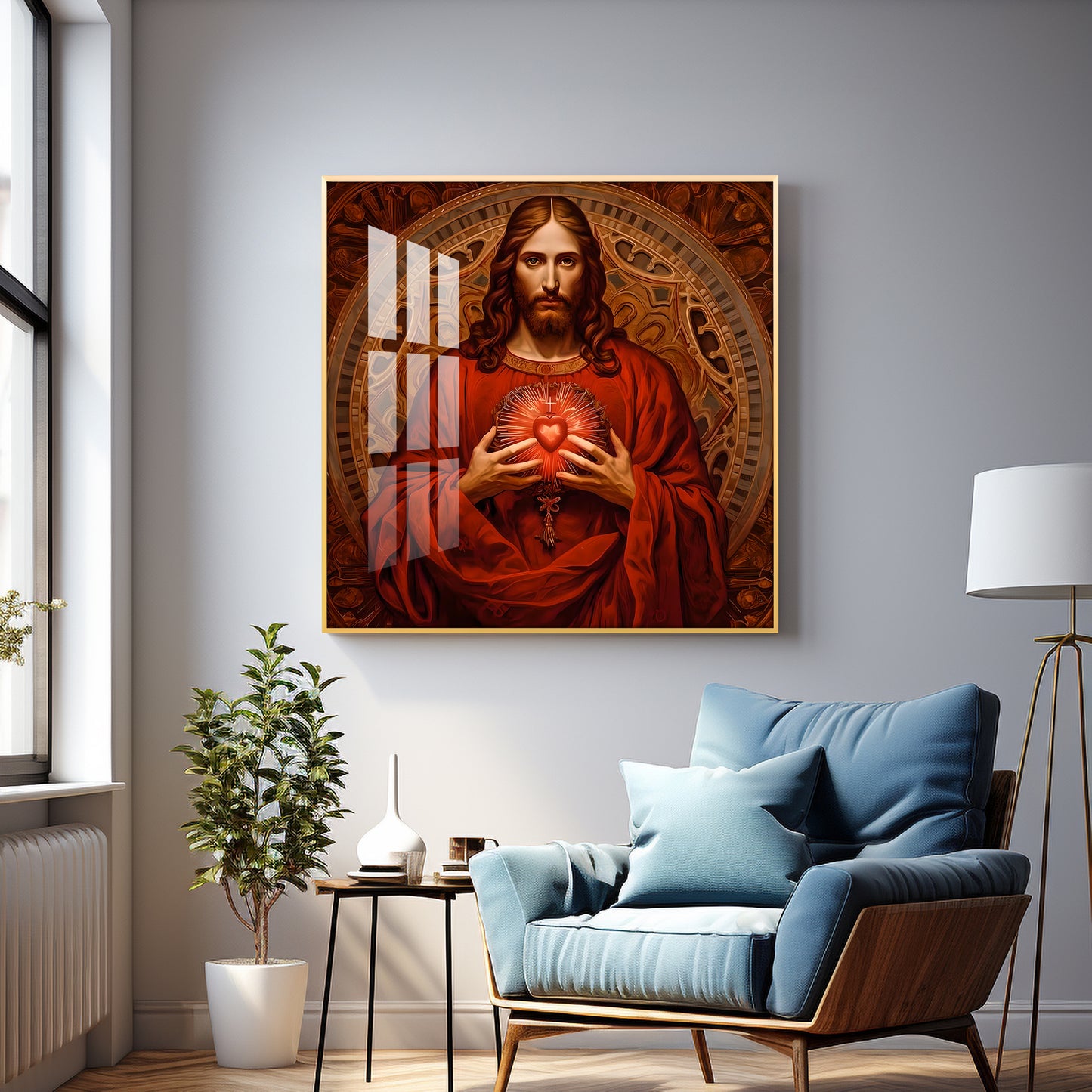 Christ's Heart Revelation Premium Acrylic Square Wall Art