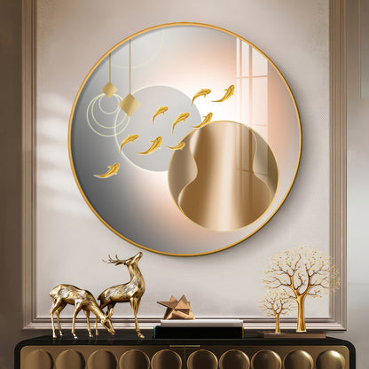 Circle of Fins Premium Acrylic Round Wall Art