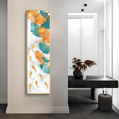 Gingko leaves Fish Premium Acrylic Vertical Wall Art
