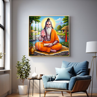 Veda Vyasa Maharshi Incarnation Premium Acrylic Square Wall Art