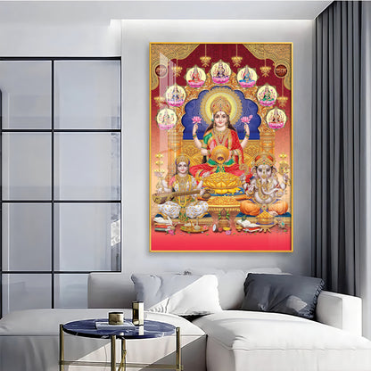 Enchanted Divinity Of Maha Laxmi Ji Premium Acrylic Vertical Wall Art