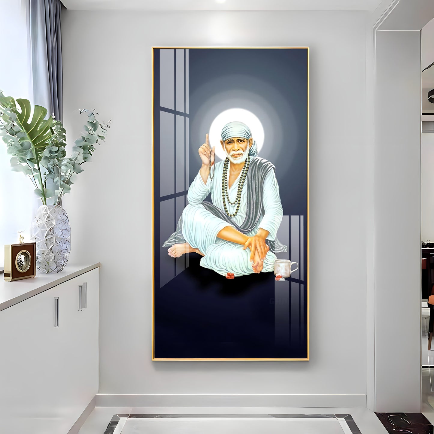 Om Sai Premium Acrylic Vertical Wall Art