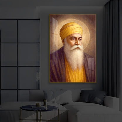 Guru Nanak Dev Ji Modern Luxury Backlight Vertical Wall Art