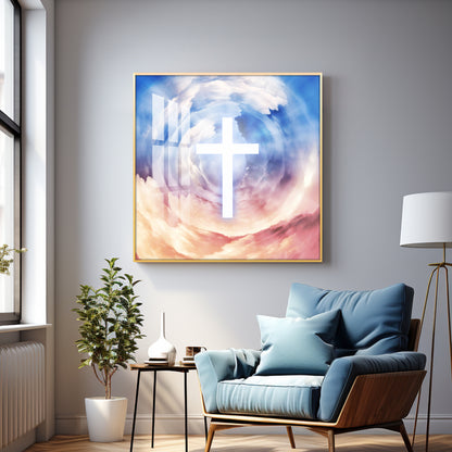 Jesus Cross Premium Acrylic Square Wall Art