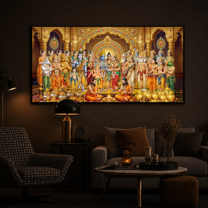 Divine Moment Of Shrinivasam Kalyanam Modern Luxury Backlight Horizontal Wall Art