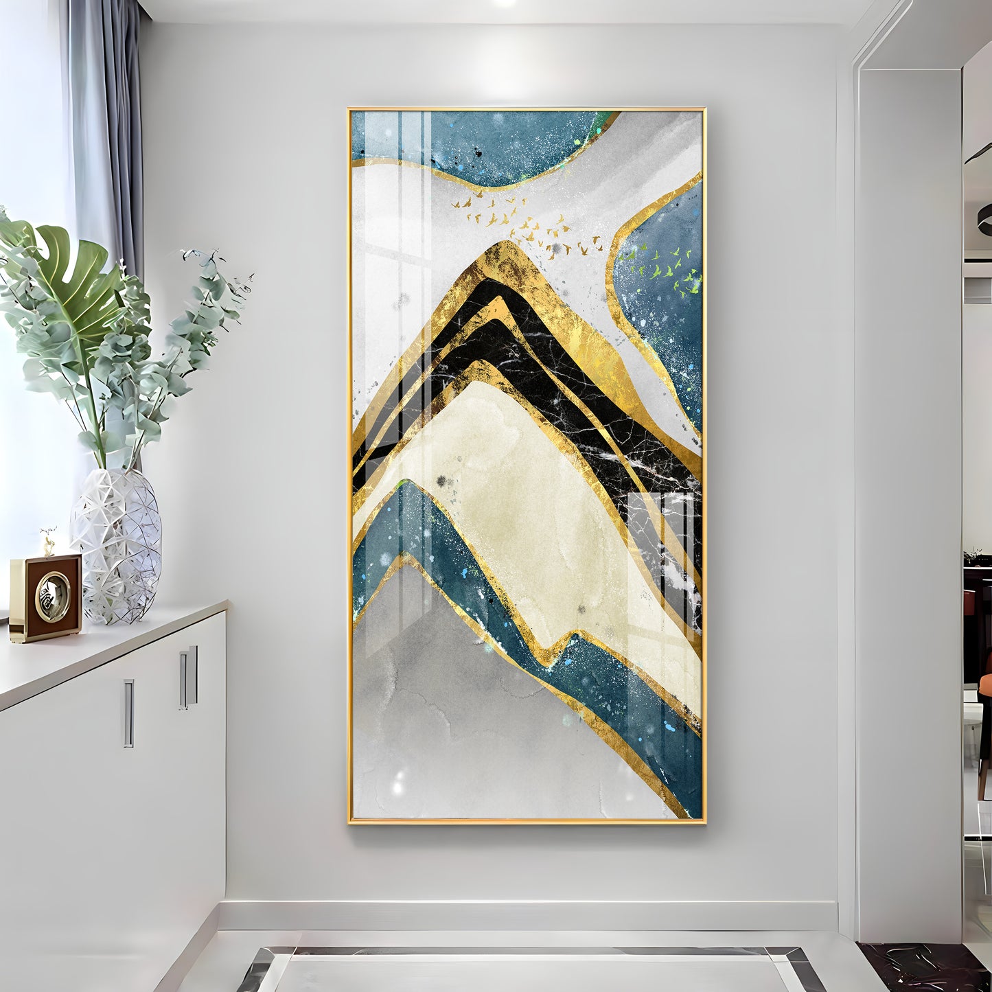 Gilded Glamour Premium Acrylic Vertical Wall Art