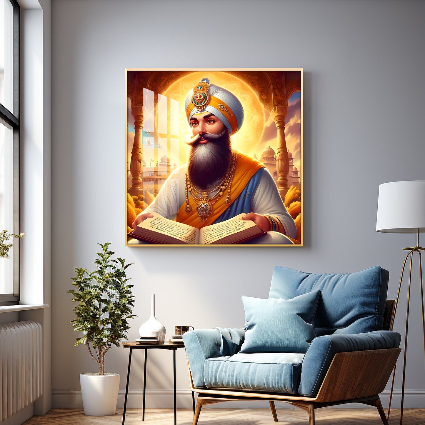 Guru Govind Singh Ji Premium Acrylic Square Wall Art