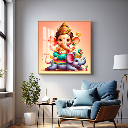 Shree Lambodar Premium Acrylic Square Wall Art