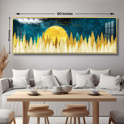 Golden Nightscape Premium Acrylic Horizontal Wall Art