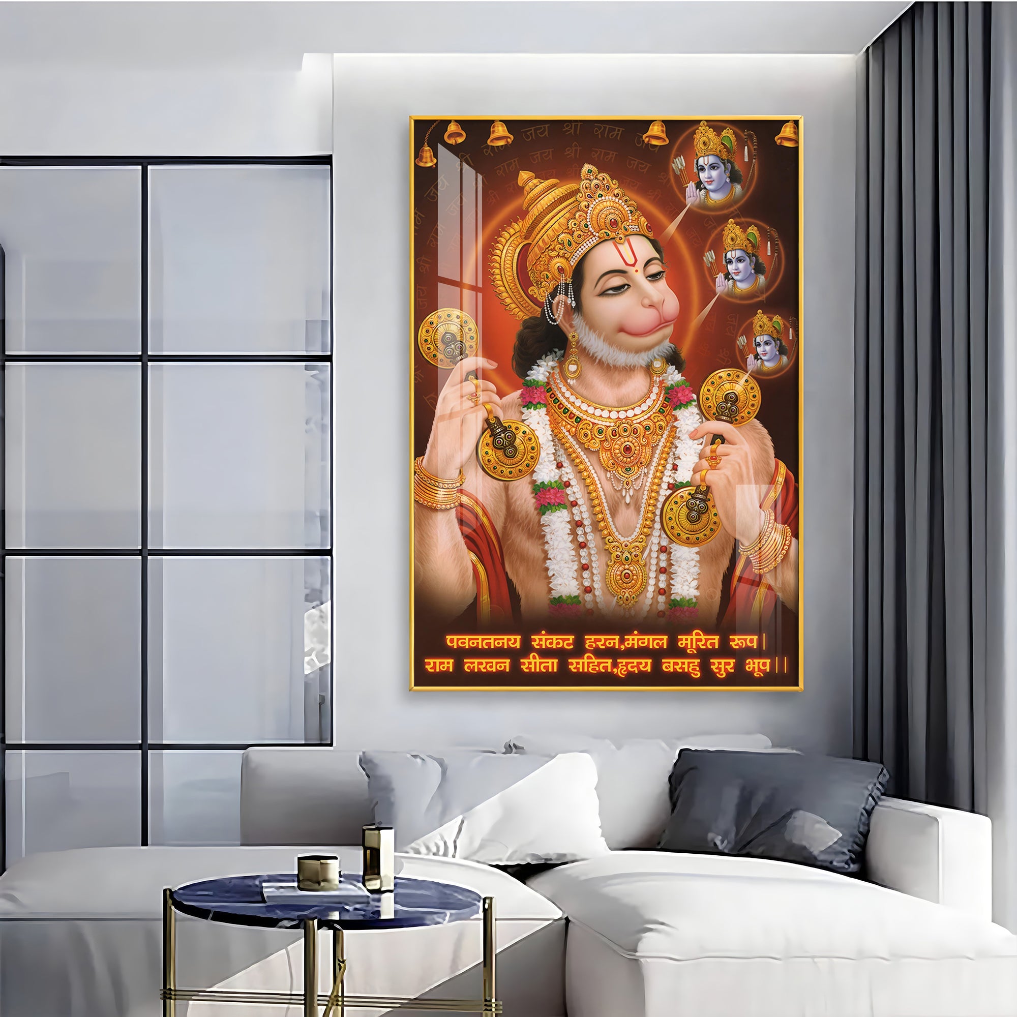 Wisdom of Hanuman Premium Vertical Acrylic Wall Art