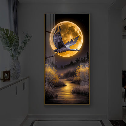 Regalia Bird Modern Luxury Backlight Vertical Wall Art