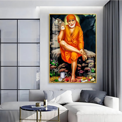 Sri Sai in Tranquil Premium Vertical Acrylic Wall Art