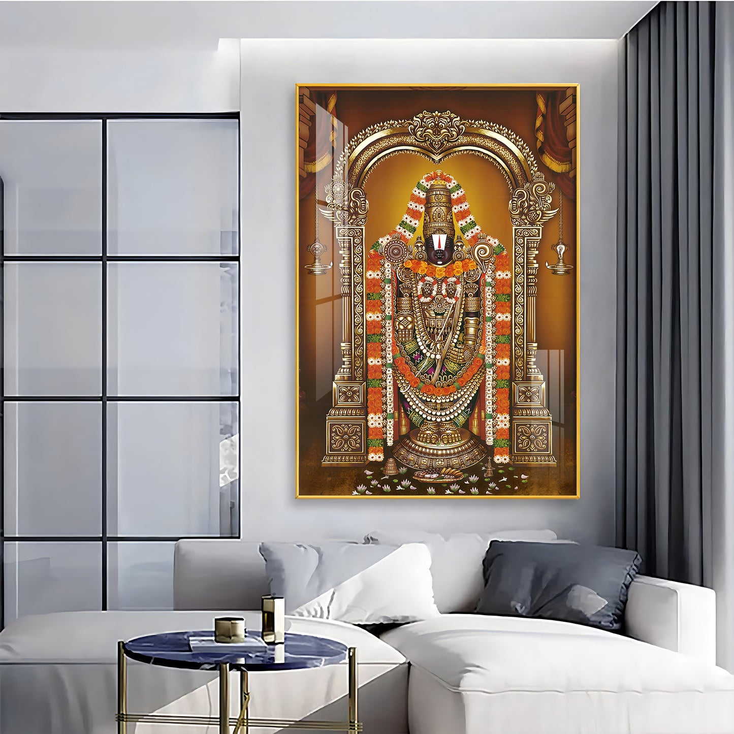 Majestic Lord Tirupati Balaji Premium Vertical Acrylic Wall Art