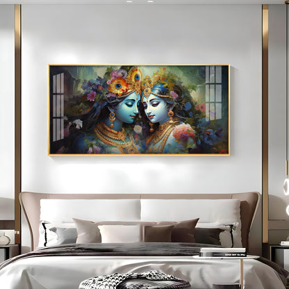 Krishna's Love For Radha Premium Acrylic Horizontal Wall Art