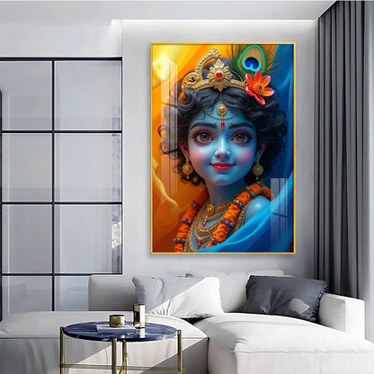 Krishna Smiling Reflection Premium Acrylic Wall Art