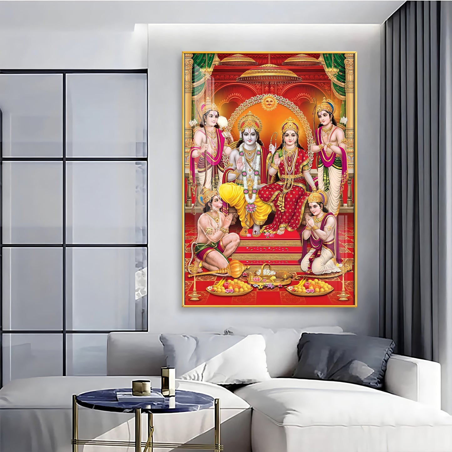 Shri Ram Darbar Premium Acrylic Vertical Wall Art