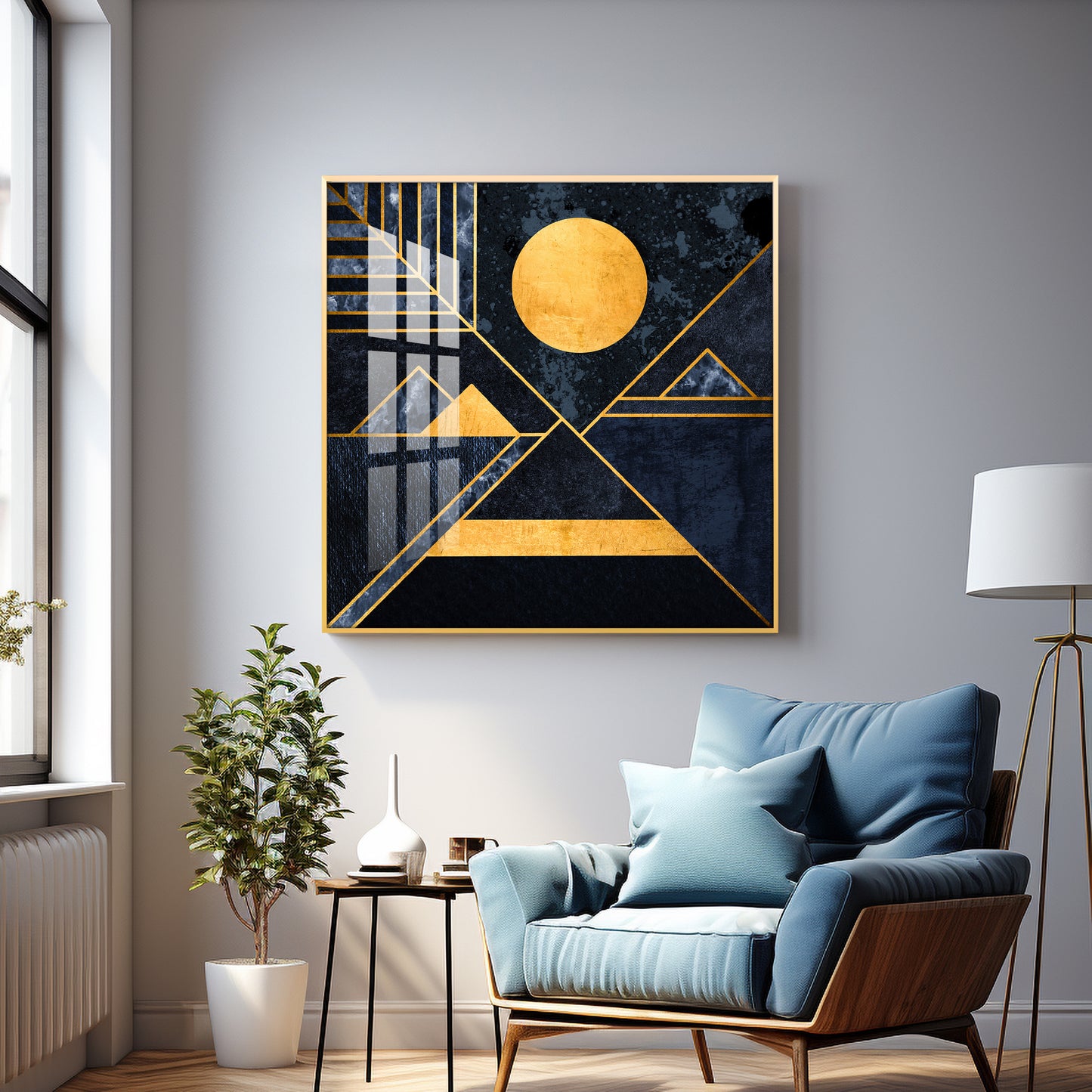 Moon & Mountains Premium Acrylic Square Wall Art