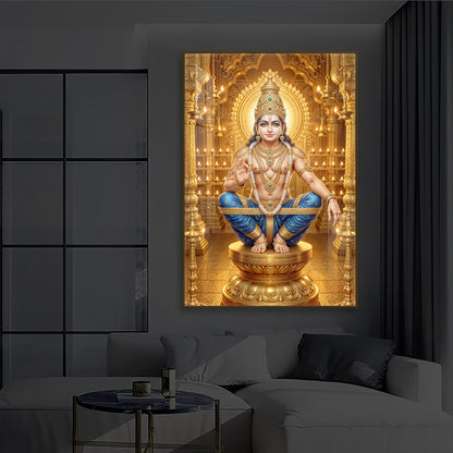 Ayyappan Swamy Modern Luxury Backlight Vertical Wall Art