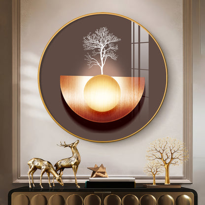 Reflective Arbor Premium Acrylic Round Wall Art