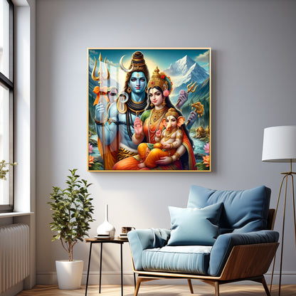 The Essence of Shiva and Shakti Premium Acrylic Square Wall Art