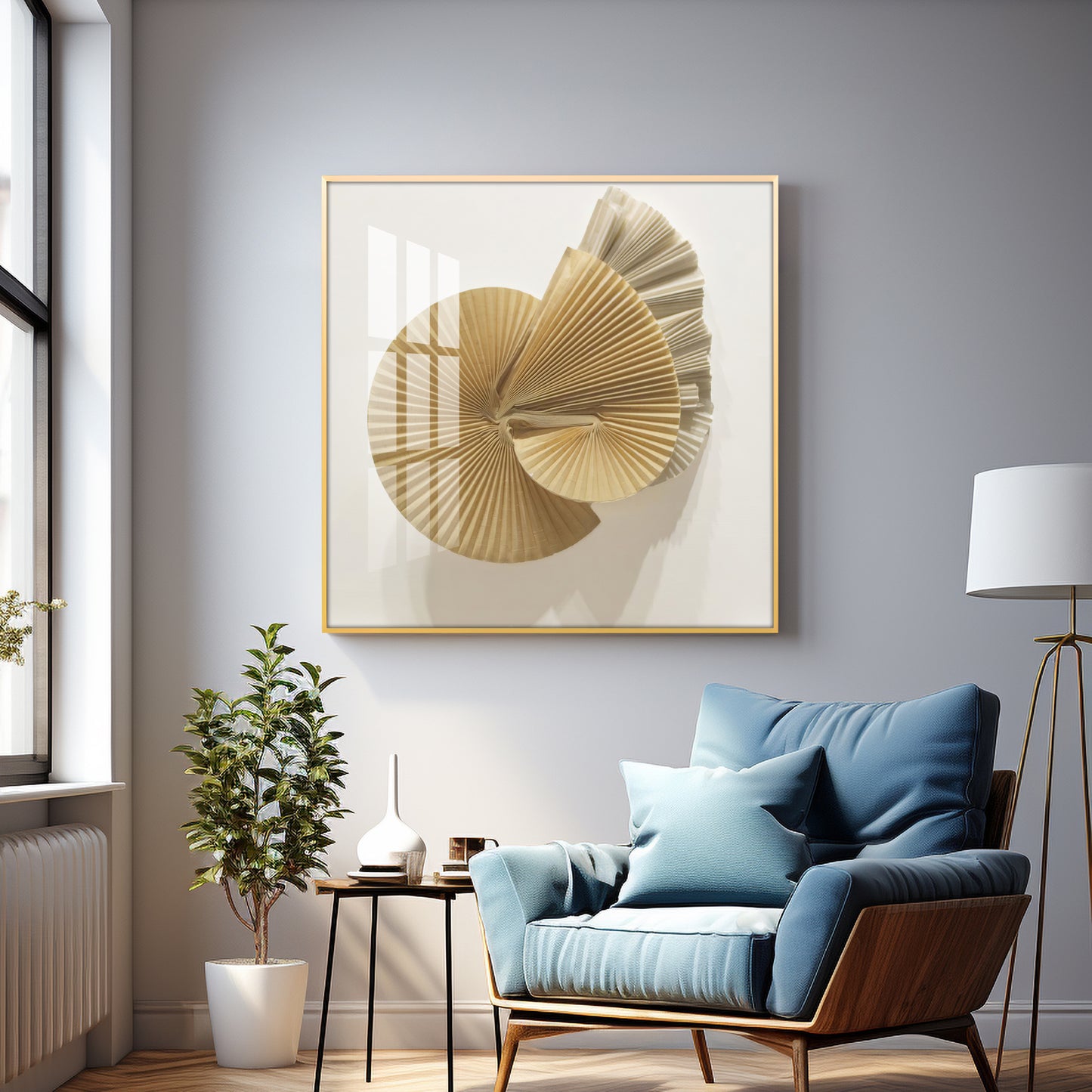 Beautiful Golden Formation Premium Acrylic Square Wall Art