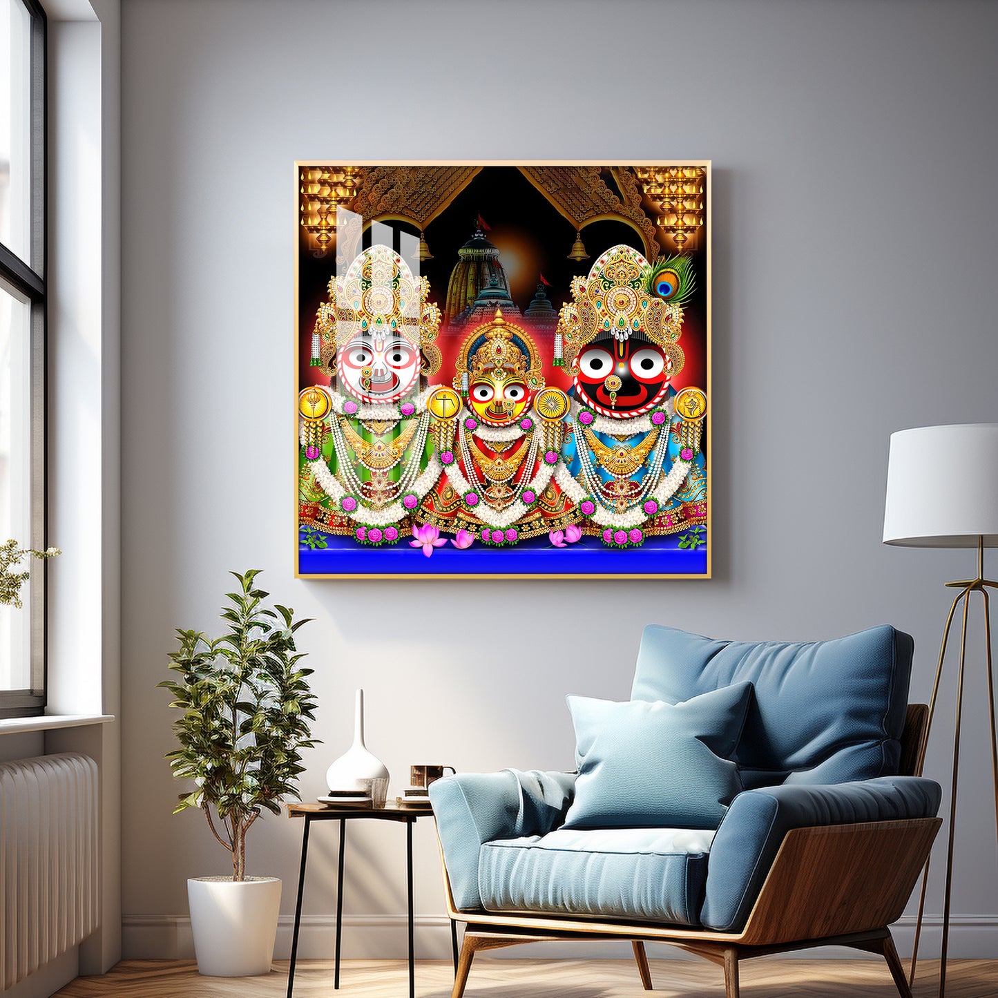 Jai Jagannath Ji Premium Acrylic Square Wall Art