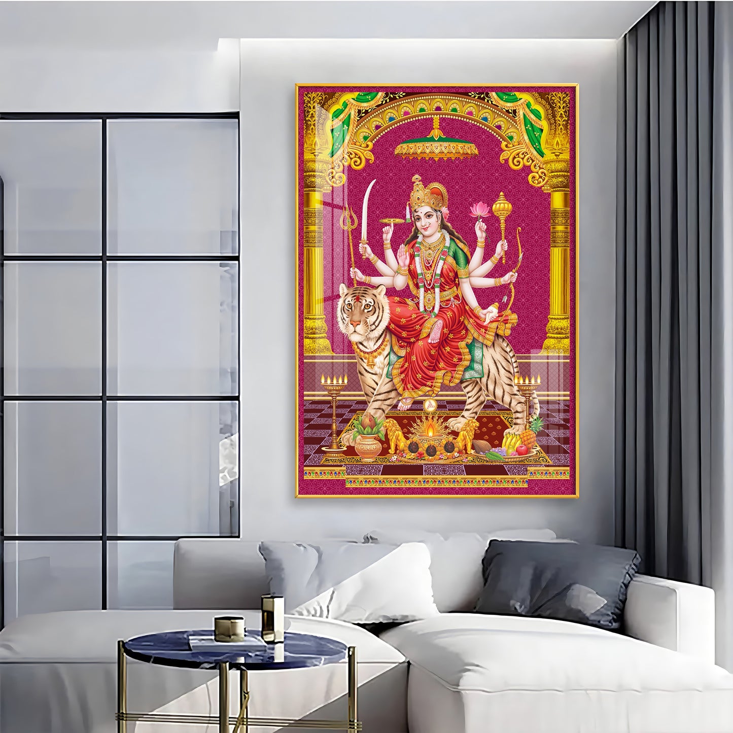 Maa Durga Spirit Premium Acrylic Vertical Wall Art