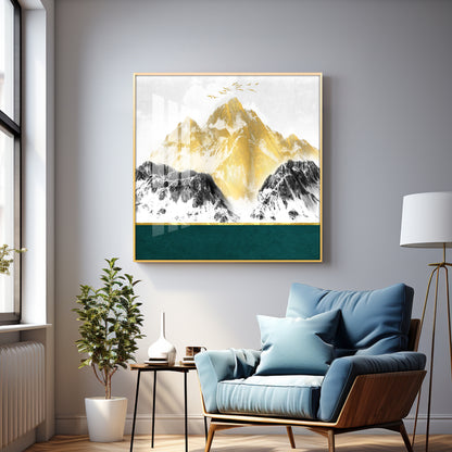 The Emerald Peak Acrylic Square Wall Art