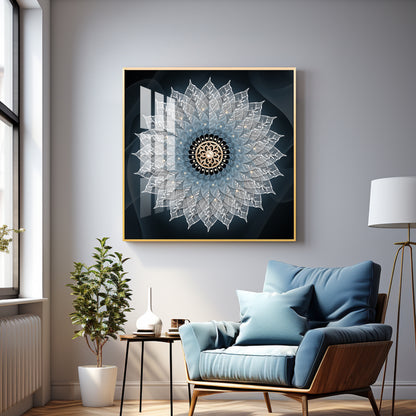 Flower Mandala Luxury Crystal Square Wall Art