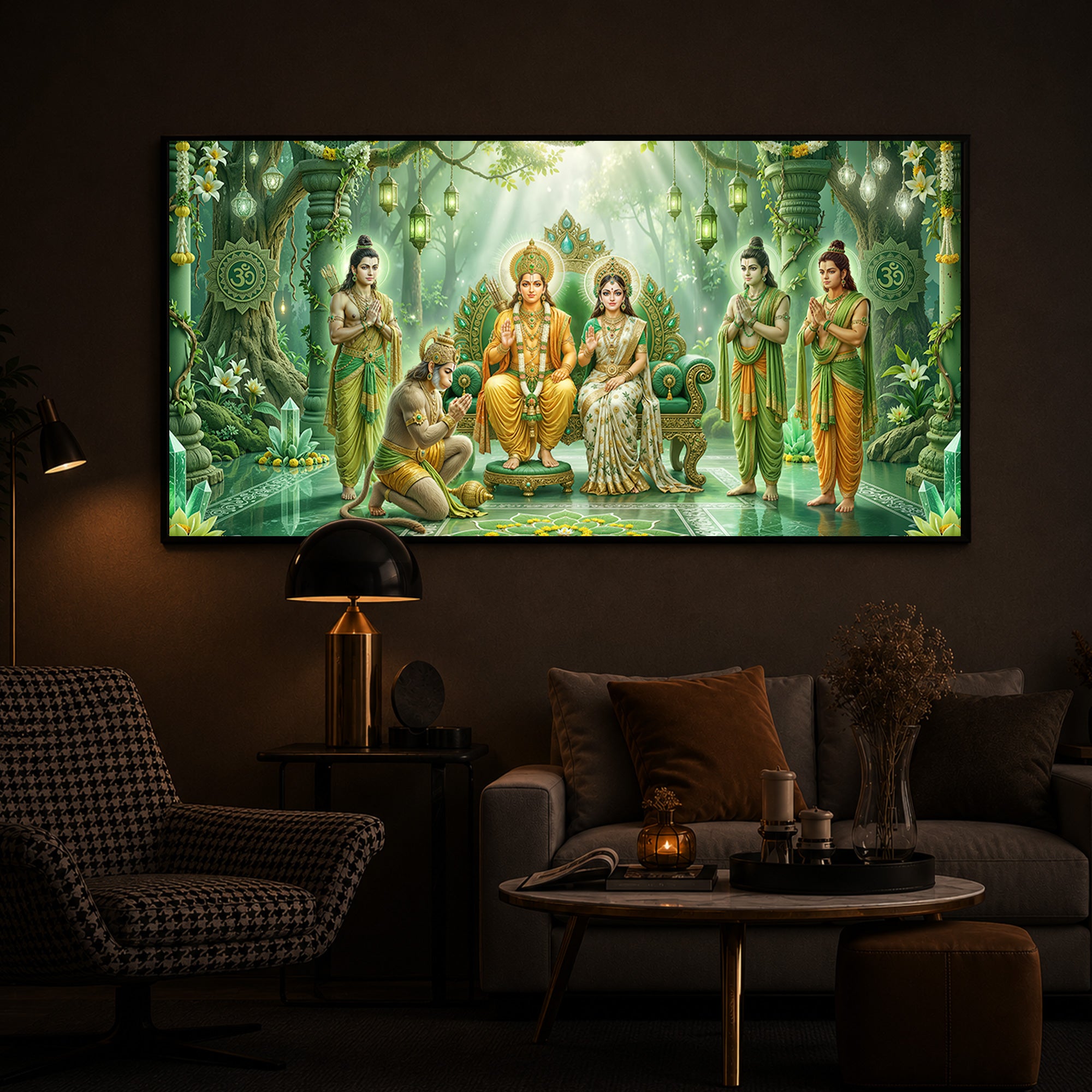 Siya Ram Ji Modern Luxury Backlight Horizontal Wall Art