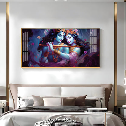 Radha Krishna Unforgetful Love Premium Acrylic Horizontal Wall Art