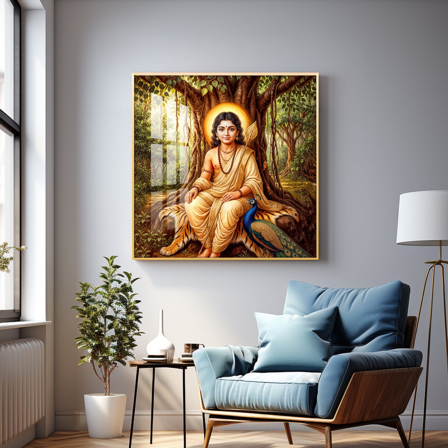 Divine Kartikeya Premium Acrylic Square Wall Art