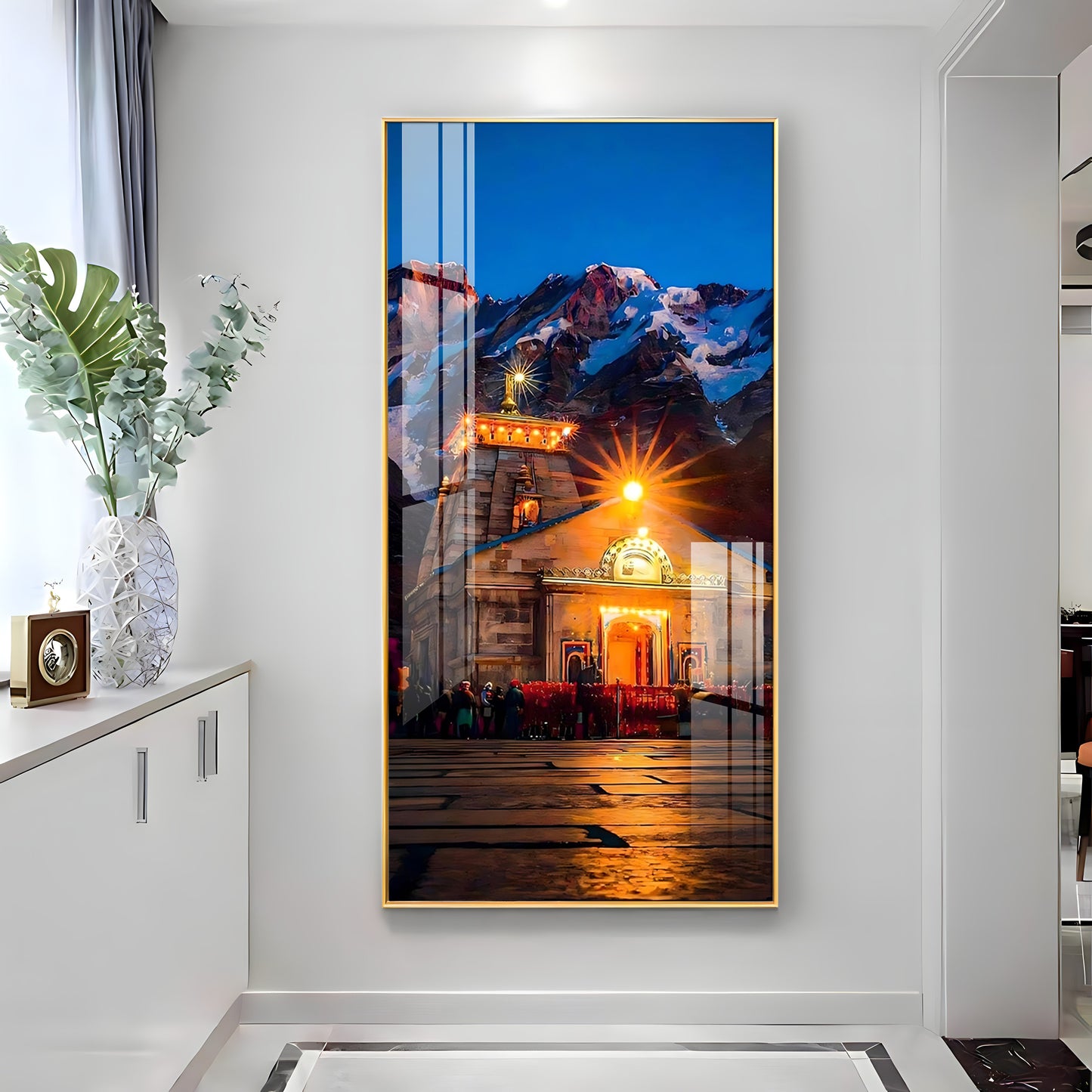 Kedarnath Dham Premium Acrylic Vertical Wall Art