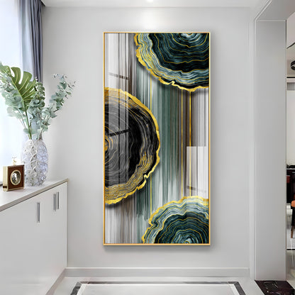 Modern Golden Annual Ring Premium Acrylic Vertical Wall Art