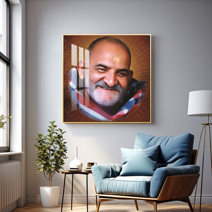 Neem Karoli Baba Premium Acrylic Square Wall Art