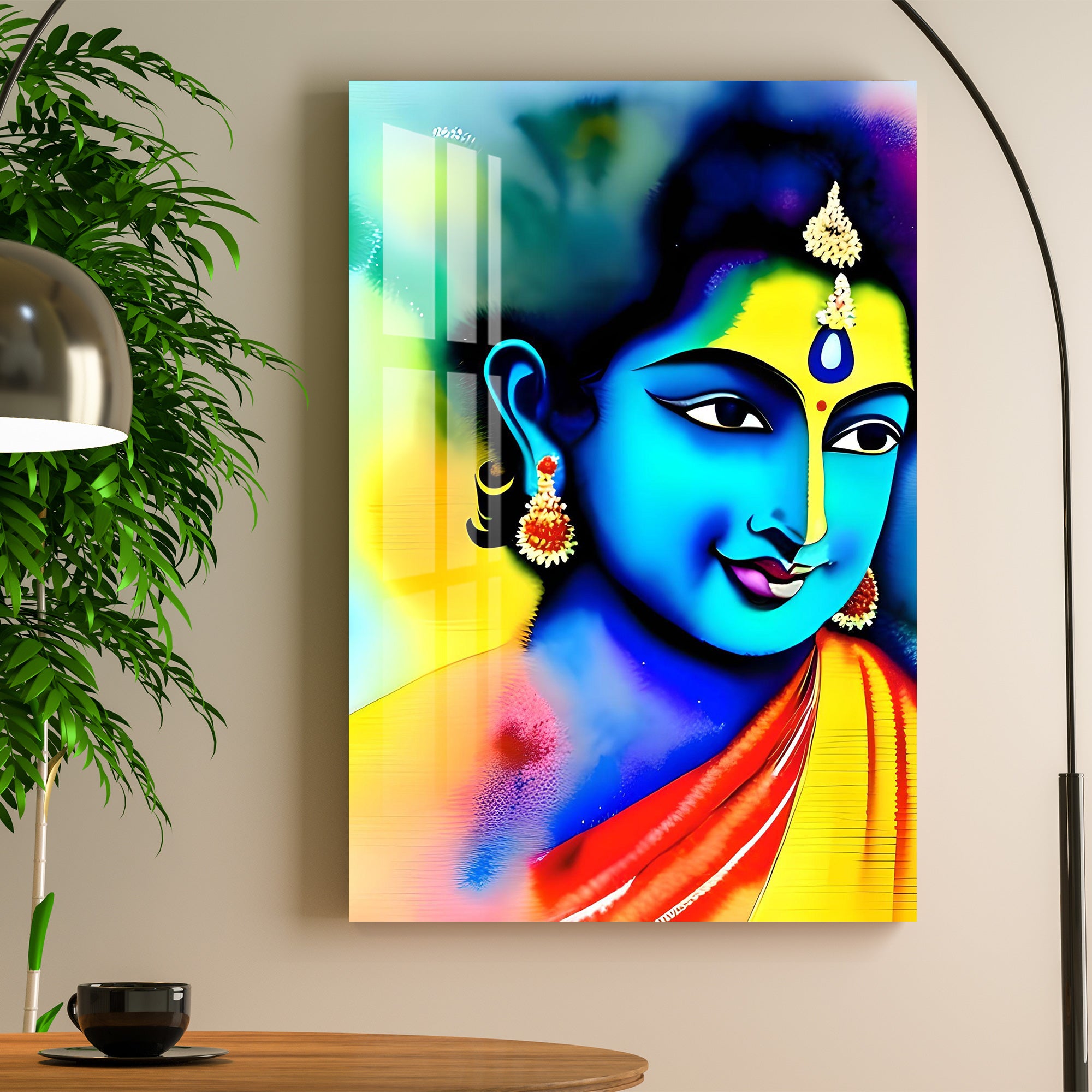 Vibrant Krishna Acrylic Wall Art