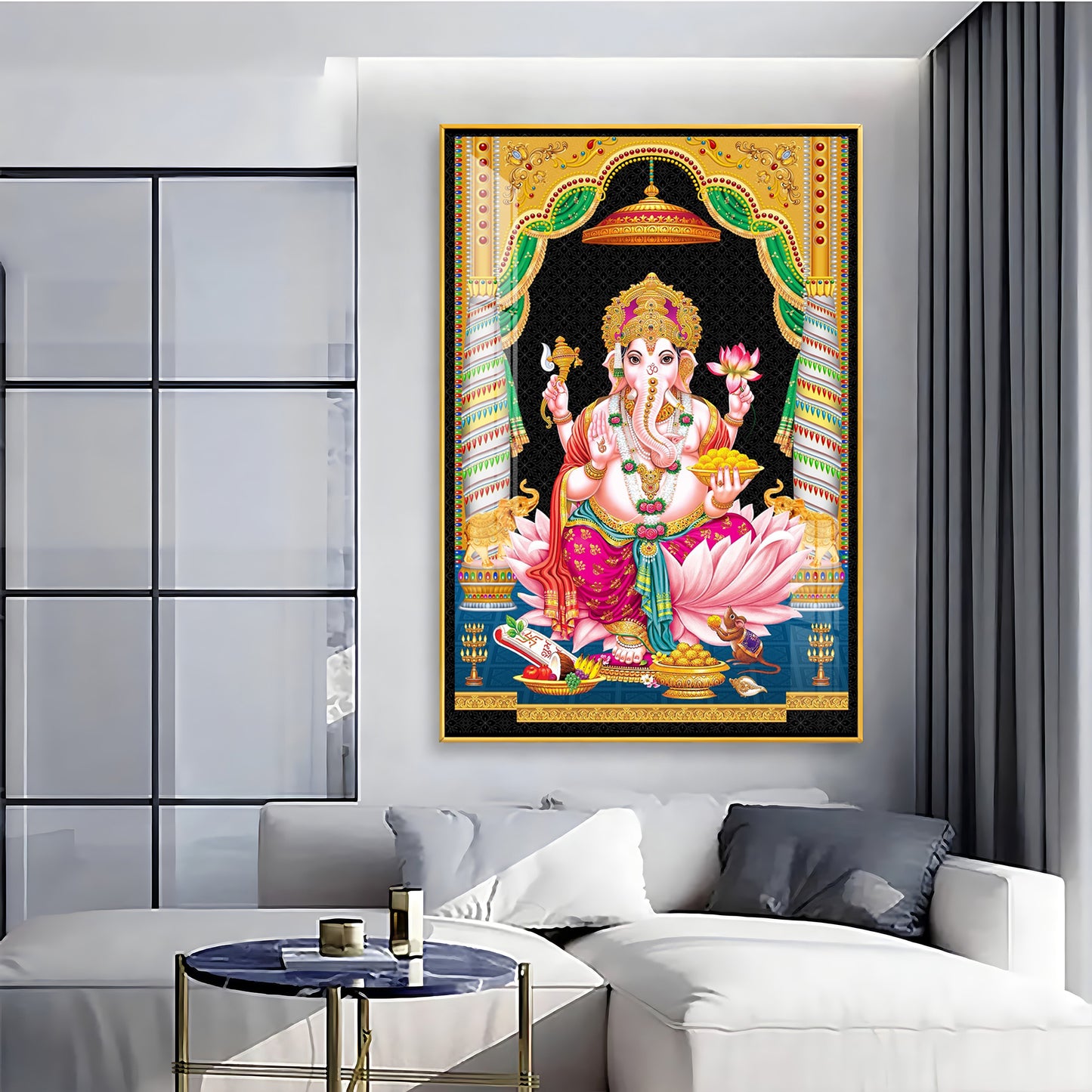 Divine Ganesh Serenity Premium Acrylic Vertical Wall Art