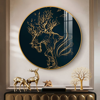 Golden Halo Premium Acrylic Round Wall Art