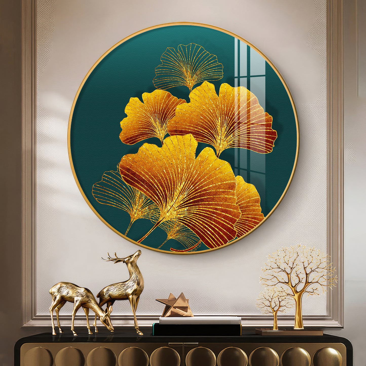 Sunlit Blossom Premium Acrylic Round Wall Art