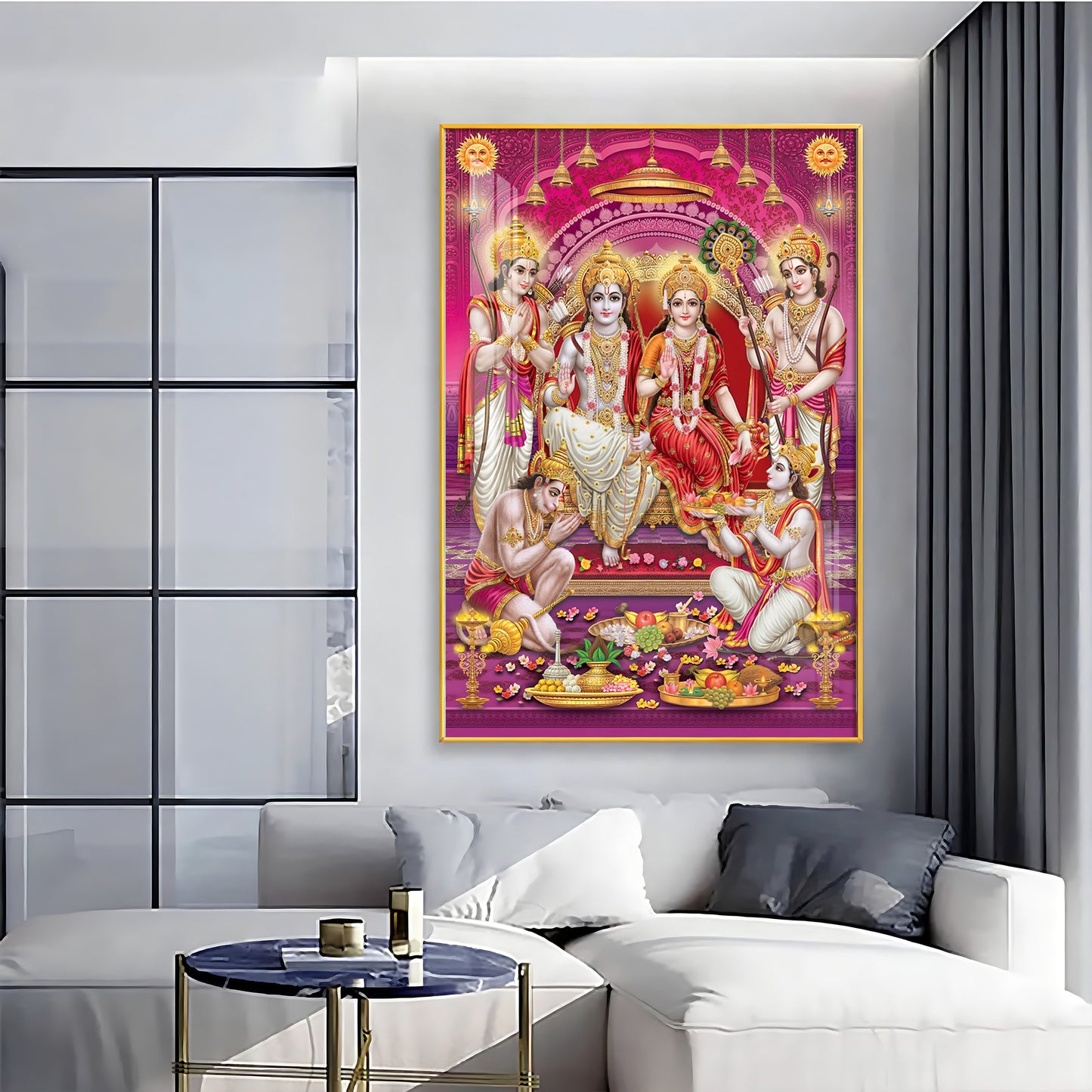 Ram Sita Darbar Premium Acrylic Vertical Wall Art